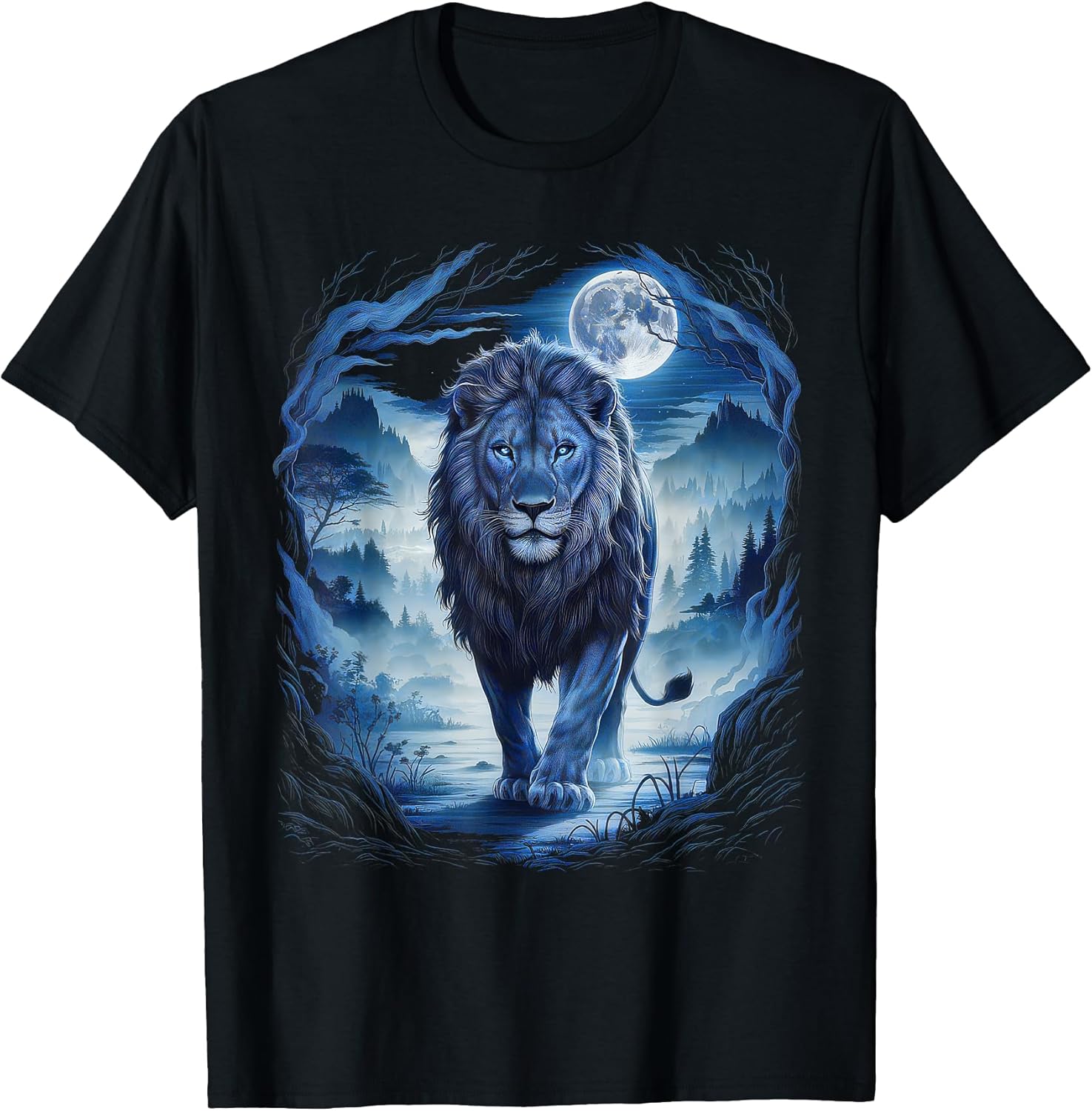 Lions Tshirt Men Women Blue Animal School Sport