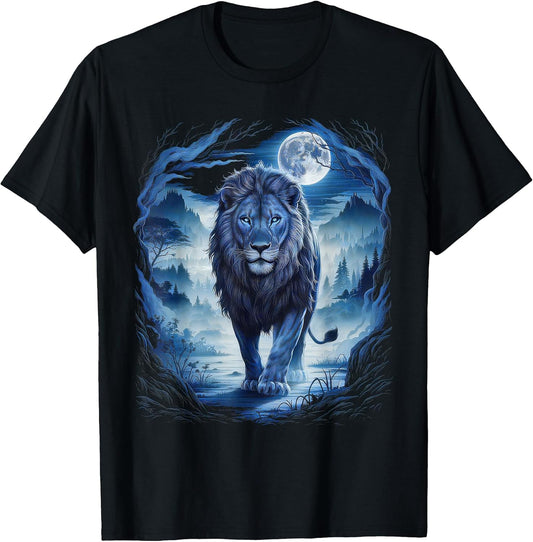 Lions Tshirt Men Women Blue Animal School Sport