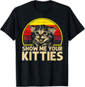 Show me Your Kitties Cat Lover Retro Vintage Sunset T-Shirt