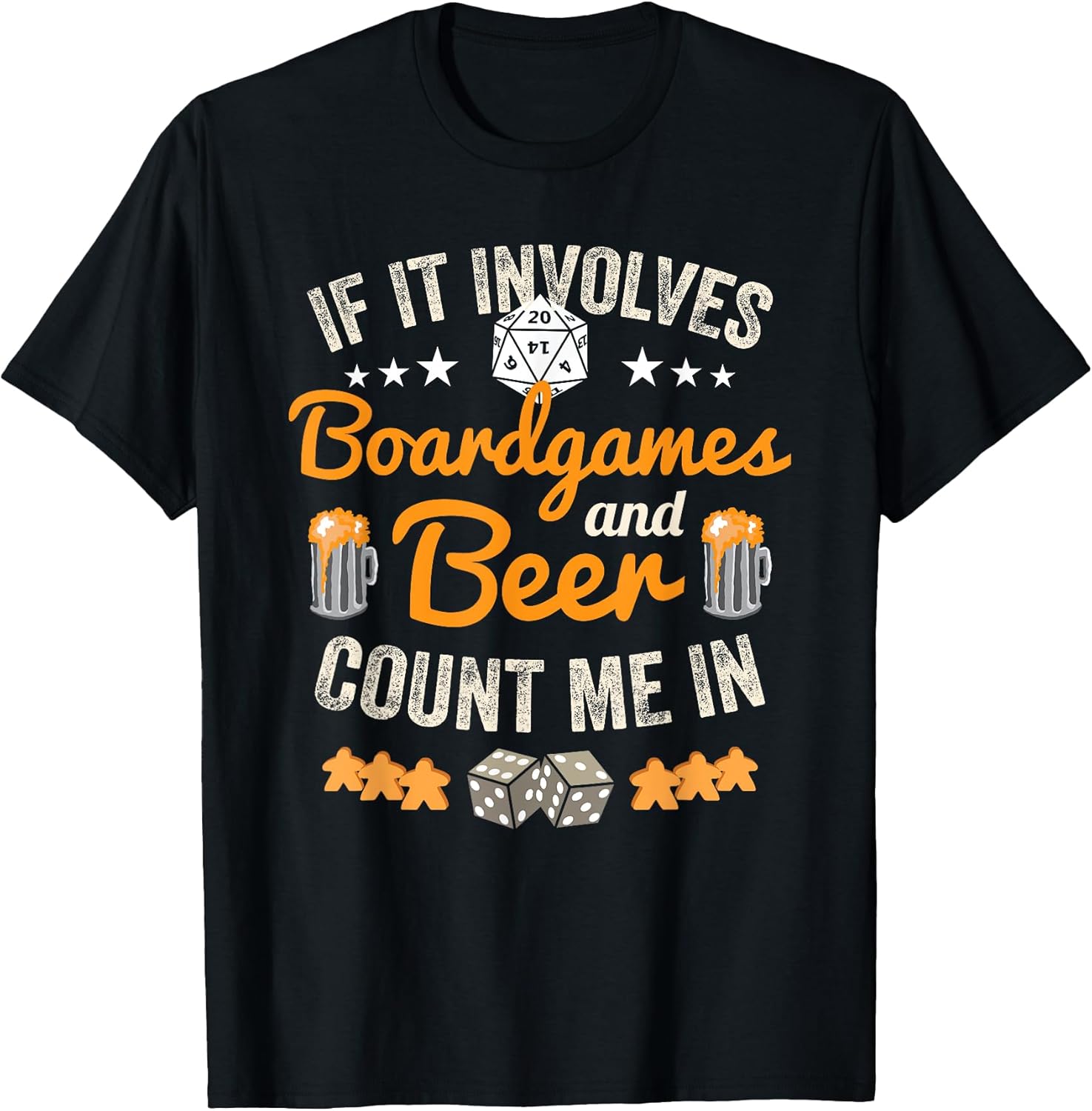 Board Games and Beer T Shirt for Gamer and Drinker T-Shirt
