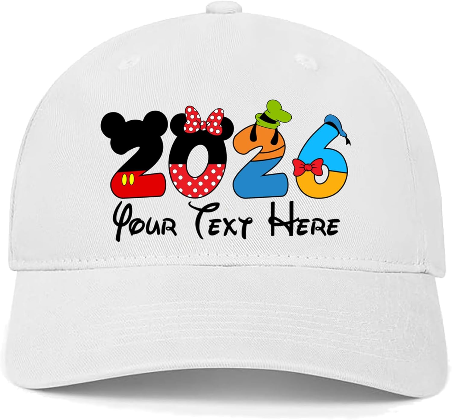 Custom 2026 Family Vacation Magical Baseball Cap, Personalized Adjustable Hat for Men, Women and Kids, Snapback or Trucker Style Mouse Ear Caps