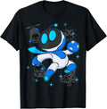 Astrobot PlayStation's Astro Bot Fighting Enemies in Space T-Shirt