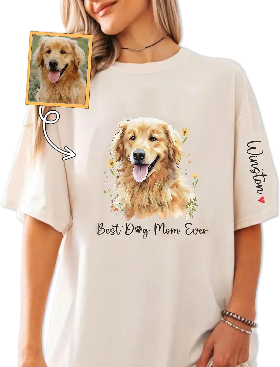 Personalized Dog Shirt, Custom Photo Shirts, Personalized T-Shirt with Picture, Dog Shirt for Women, Men, Pet Lovers Gifts, Cat Dad Shirts, Cat Mom Tshirt, Pet Photo Tshirts, Mom Gift DS11