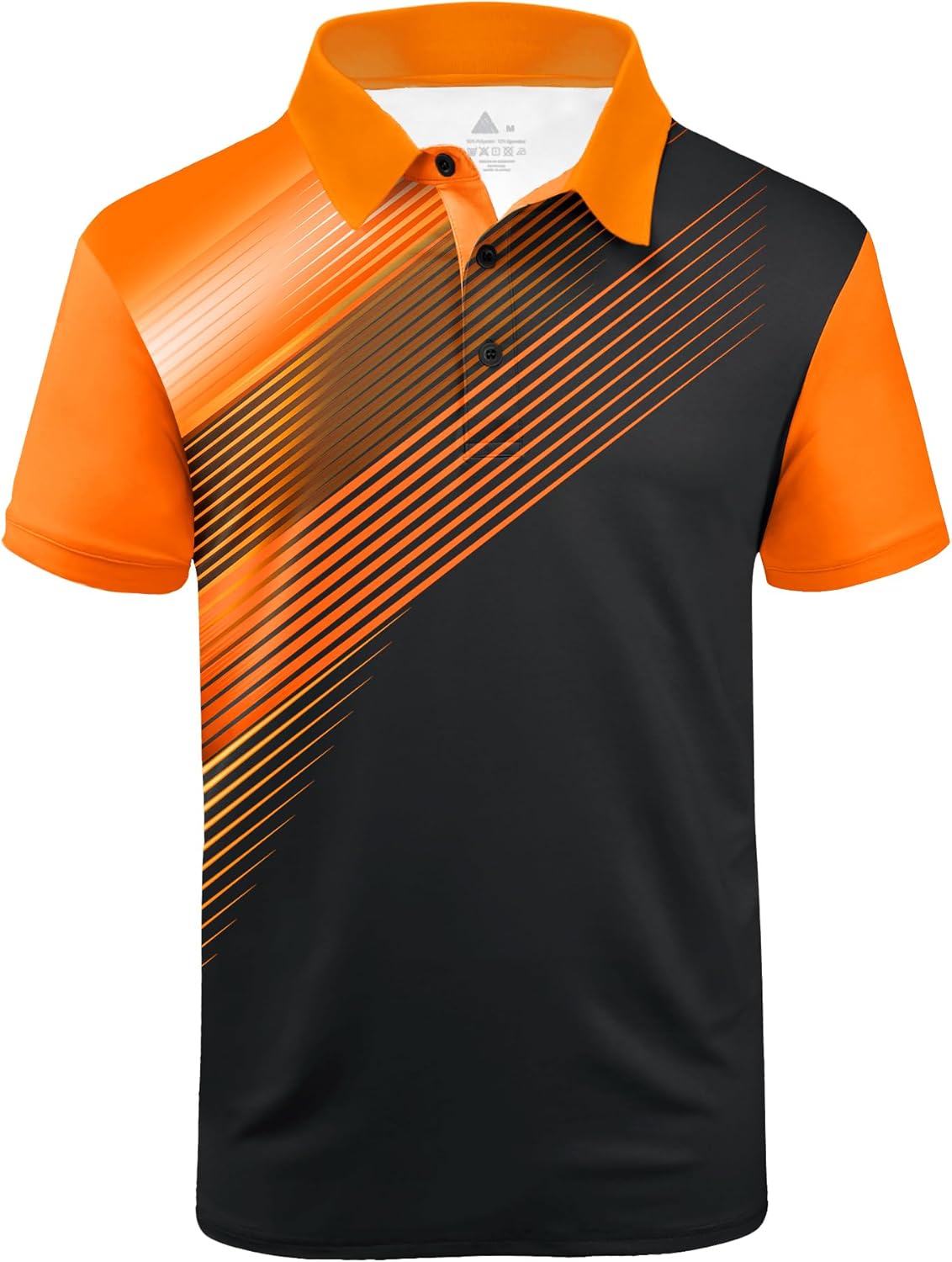 Mens Golf Shirt Short Sleeve Sport Moisture Wicking Performance Print Golf Polo Shirts for Men Collared Casual T-Shirt