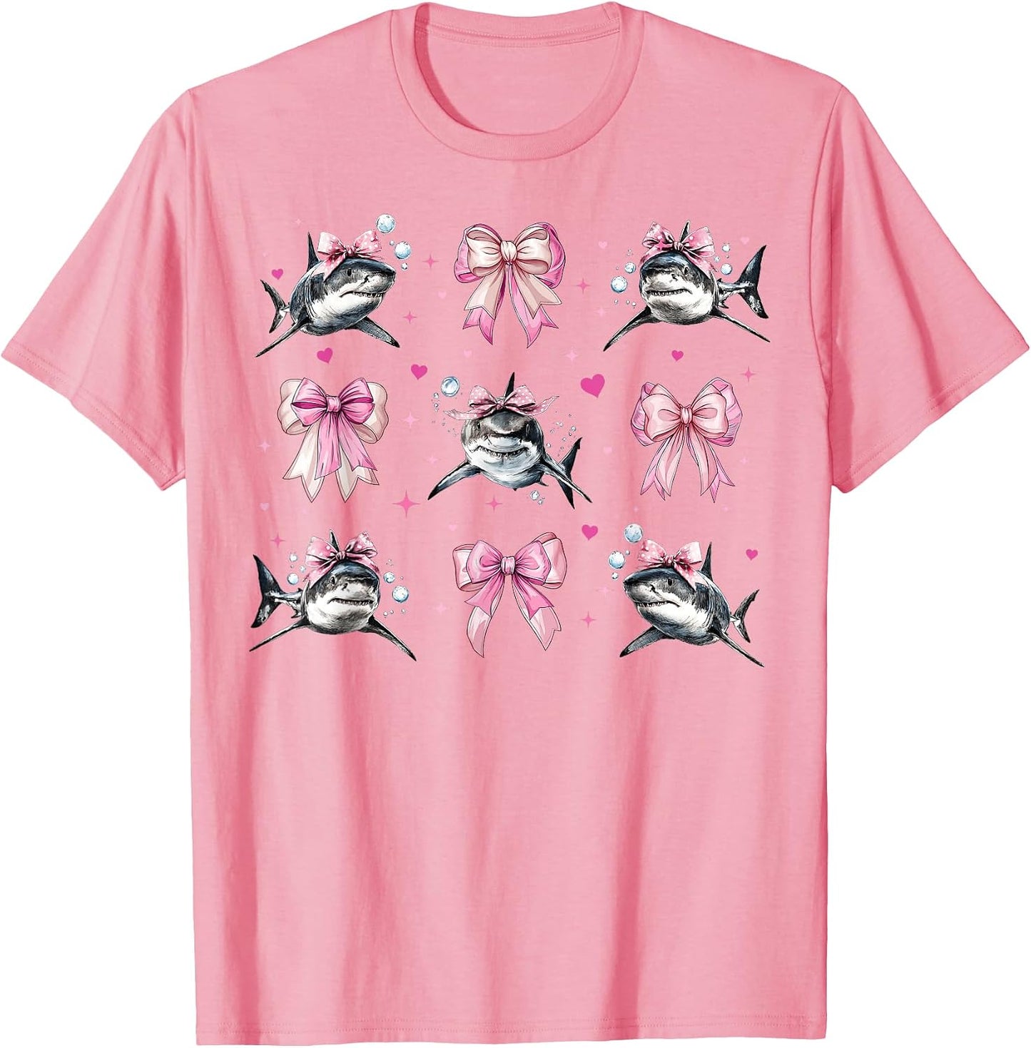 Womens Pink Coquette Bow Shark Ocean Animal Gifts