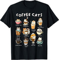 Cute Coffee Cats Kawaii Pun Funny Cat Lover Barista T-Shirt