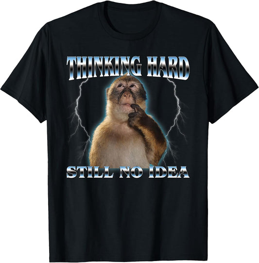 FUNNY Thinking Monkey MEME CUTE Men Women Kids