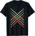 Retro Vintage Drummer 70s 80s Distressed Drum Sticks T-Shirt