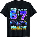 I was 6 Now I’m 7 Gamer Boy Birthday Boys Gifts for Men Kids T-Shirt
