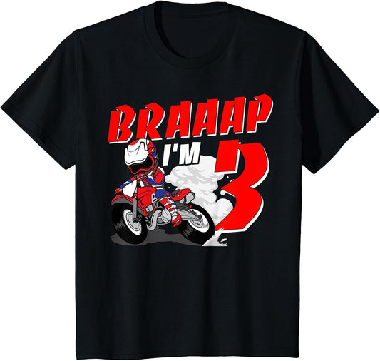 Birthday Braaap Dirt Bike Theme Party Tee