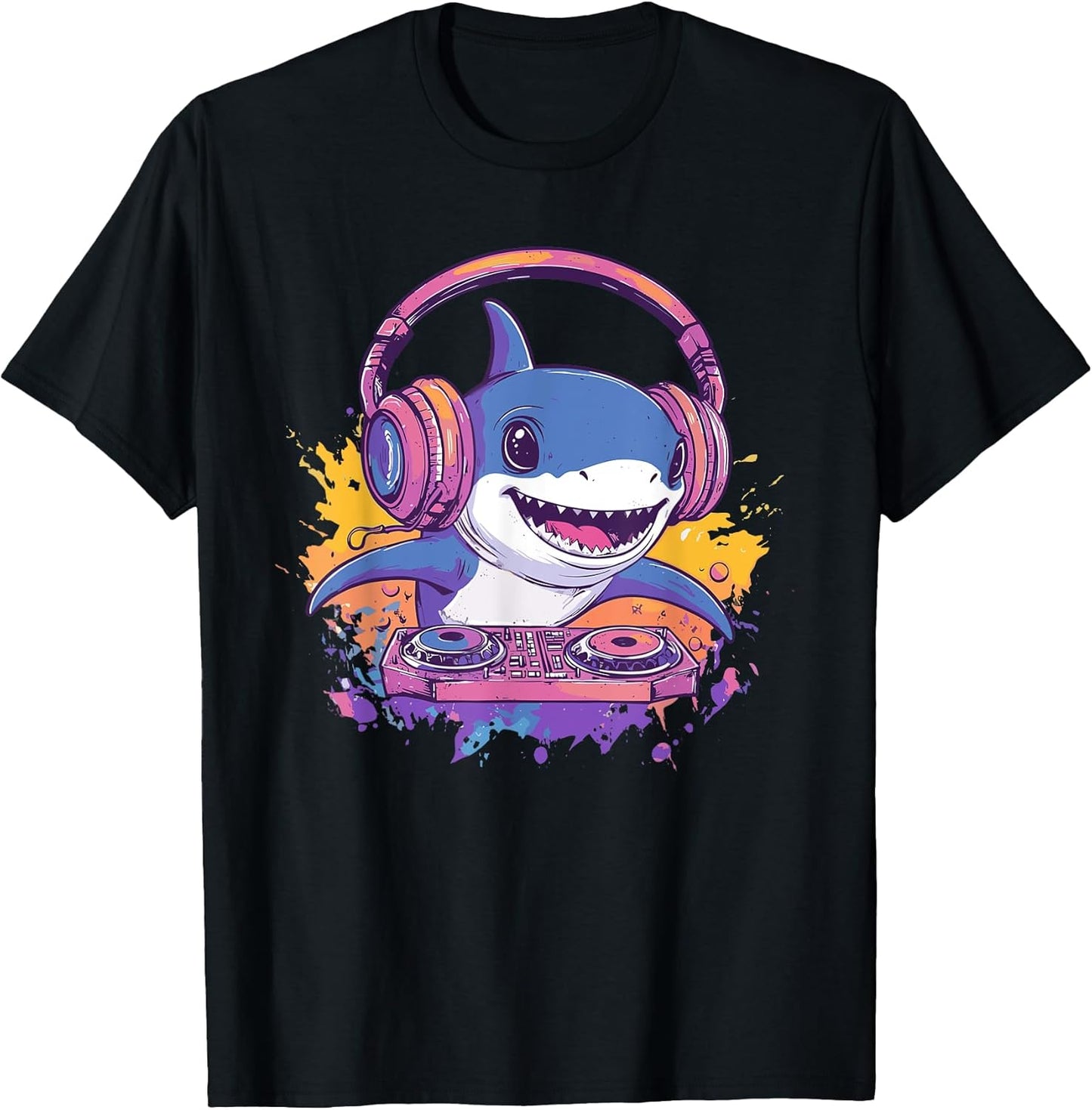 Music Enthusiasts Fun Shark DJ Vibrant