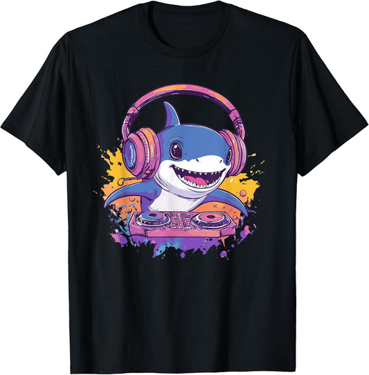 Music Enthusiasts Fun Shark DJ Vibrant