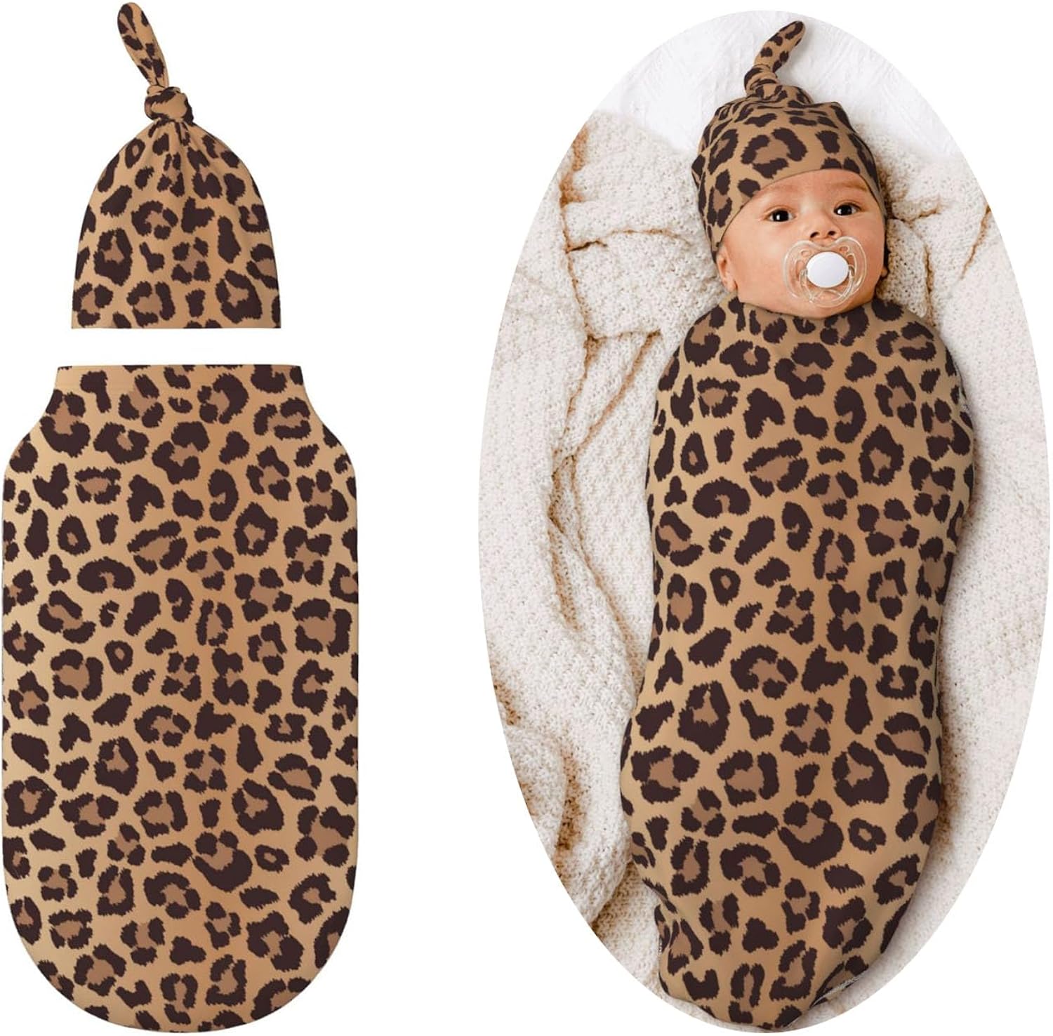 Leopard Swaddle Blankets Soft Receiving Blanket Baby Swaddle Wrap for Baby Girls Boys
