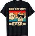Best Cat Mom Ever Funny Vintage Kitten Lover Retro Women T-Shirt