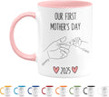 Personalized Our First Mother's Day Mug, Custom New Mom Gift from Baby 2025, Customized 1st Mothers Day Coffee Cup w/Mom and Baby Names