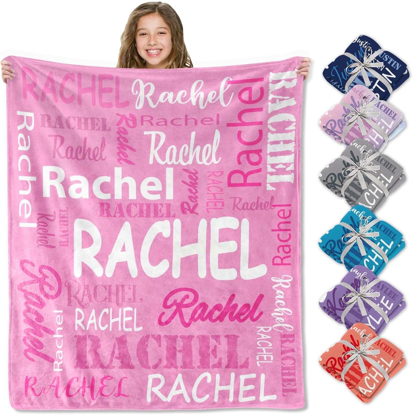 Corissy Ships Next Day, Personalized Blankets and Throws Custom Blanket with Name Customized Flannel Blanket for Kids Christmas Blanket Gifts for Teen Girls Boys