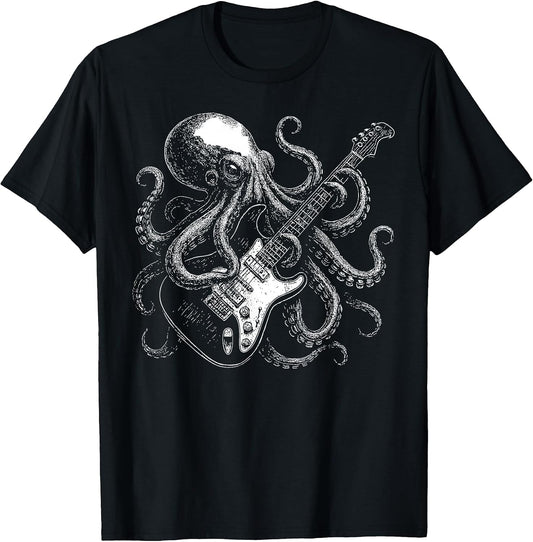 Octopus Playing Guitar Rock Music Lover