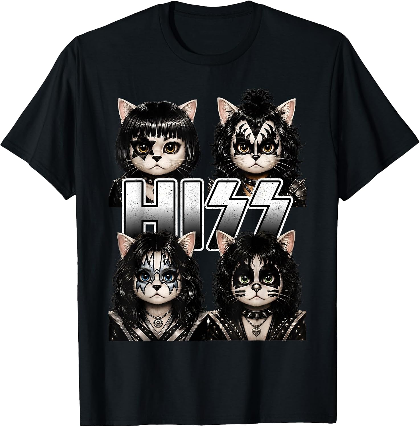 Hiss Cat Kittens Lovers Rock Rockin Birthday Gifts Men Women T-Shirt