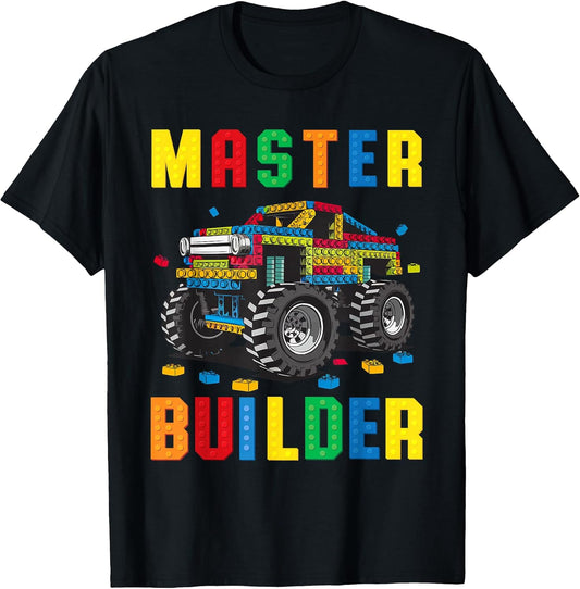 Funny Family Master Builder Kids Building Bricks Blocks Toy T-Shirt