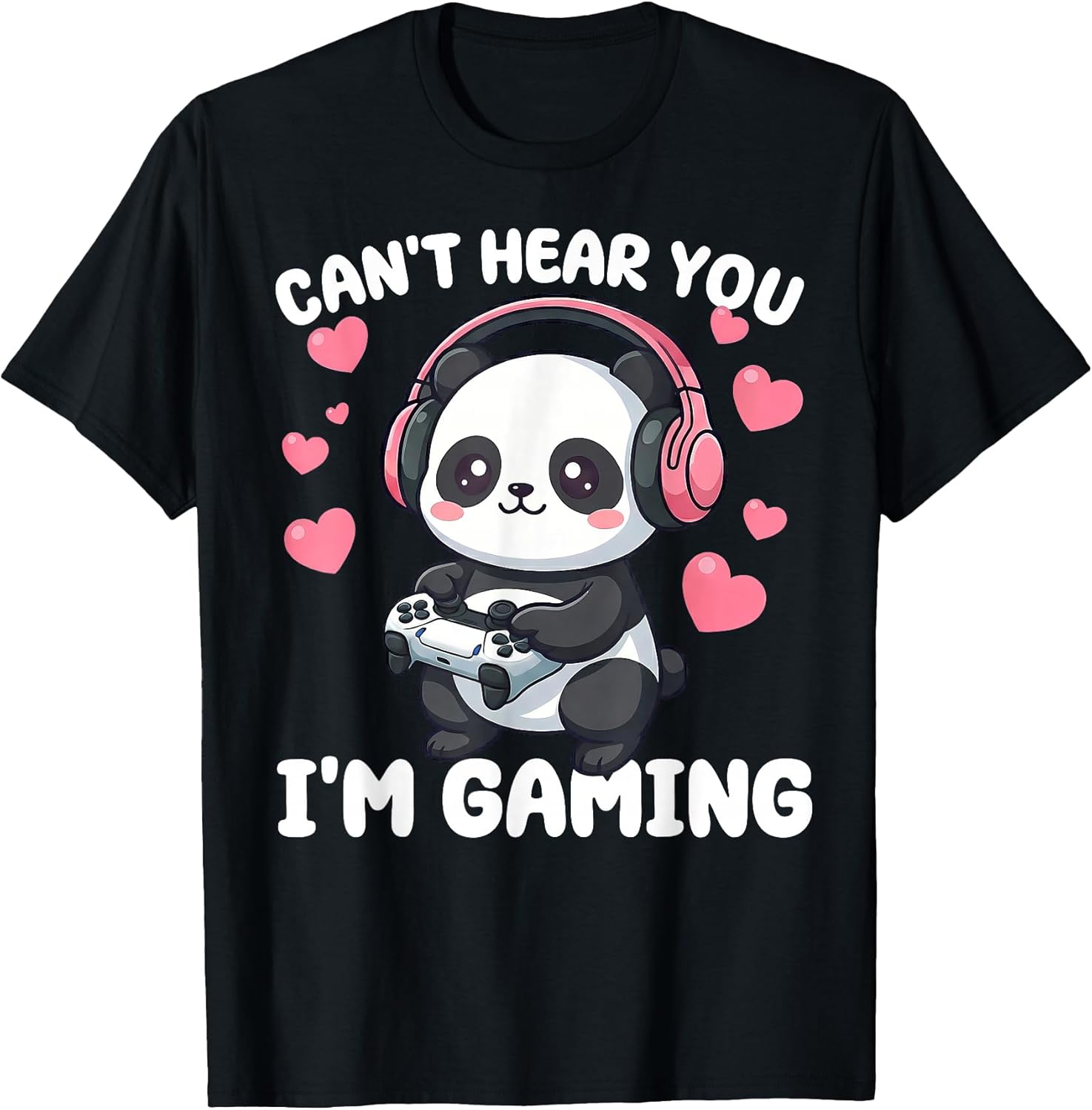 Cute Panda Gamers Video Games Graphic Tee