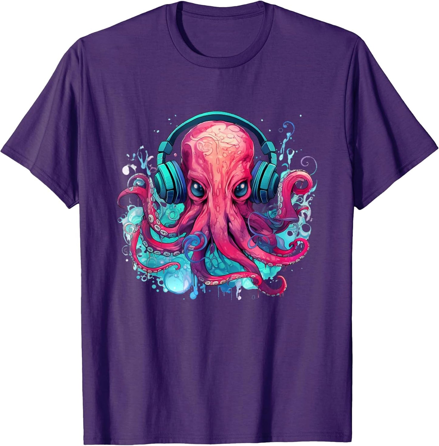 Octopus Wearing Headphones Squid Lover Ocean Beach