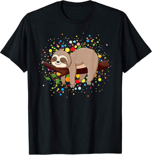 Sloth Lovers Happy Dot Day Girls Kids Boys Tees