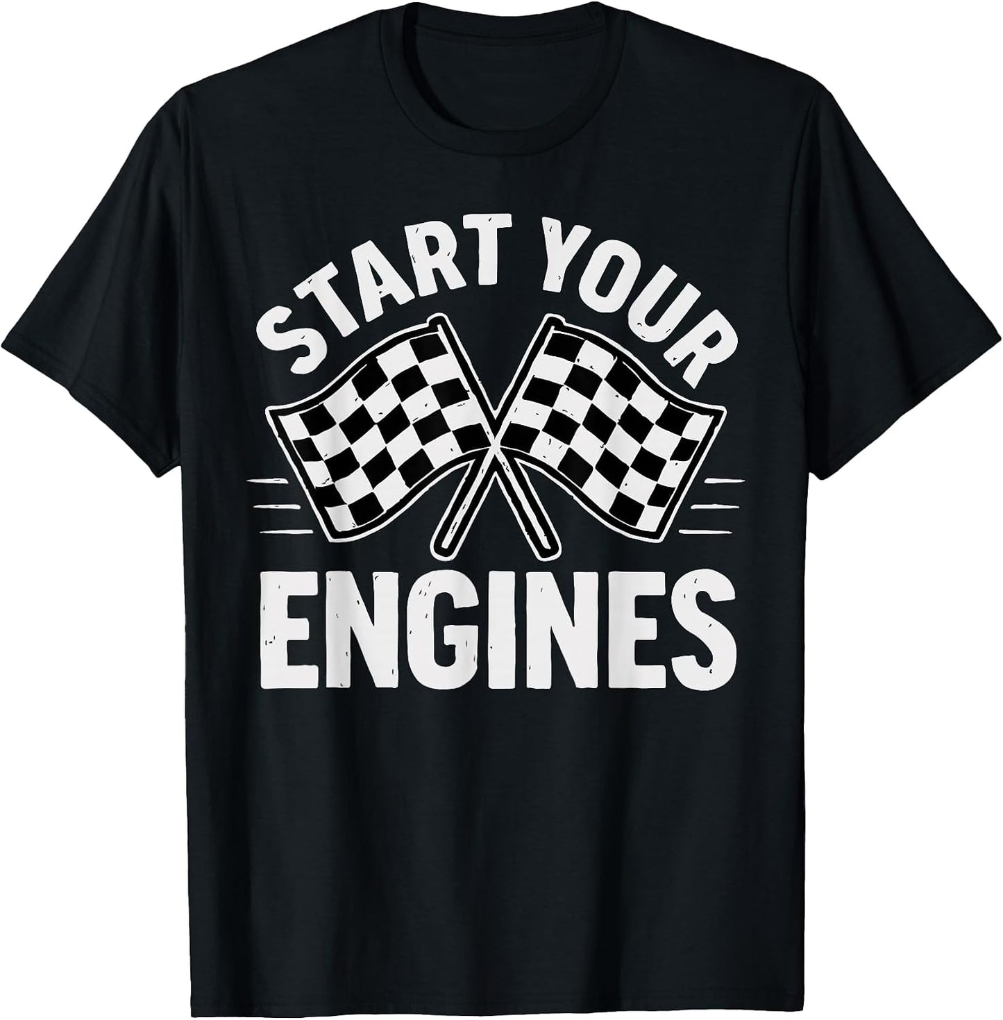 Start Your Engines Vintage Check Flag Race Car Costume T-Shirt
