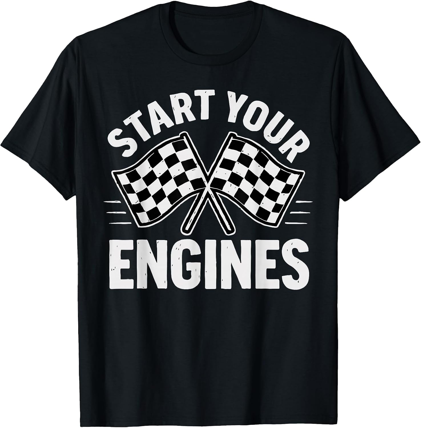 Start Your Engines Vintage Check Flag Race Car Costume T-Shirt