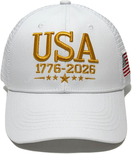 250 Anniversary USA Hat|250th Anniversary USA hat|1776-2026 Embroidery Patriots Hat Mesh-Back Cap for Men Women