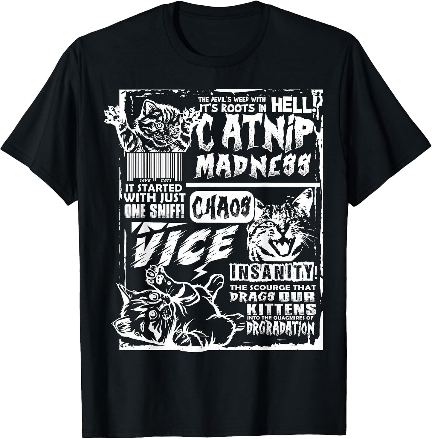 Catnip Madness Funny Cat Gifts for Cat Lover Cat Dad Cat Mom T-Shirt