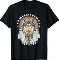 Funny Native American Wolf Feather Tee Shirt