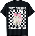 Womens Pink Coquette Bow Dental Dentist Gifts