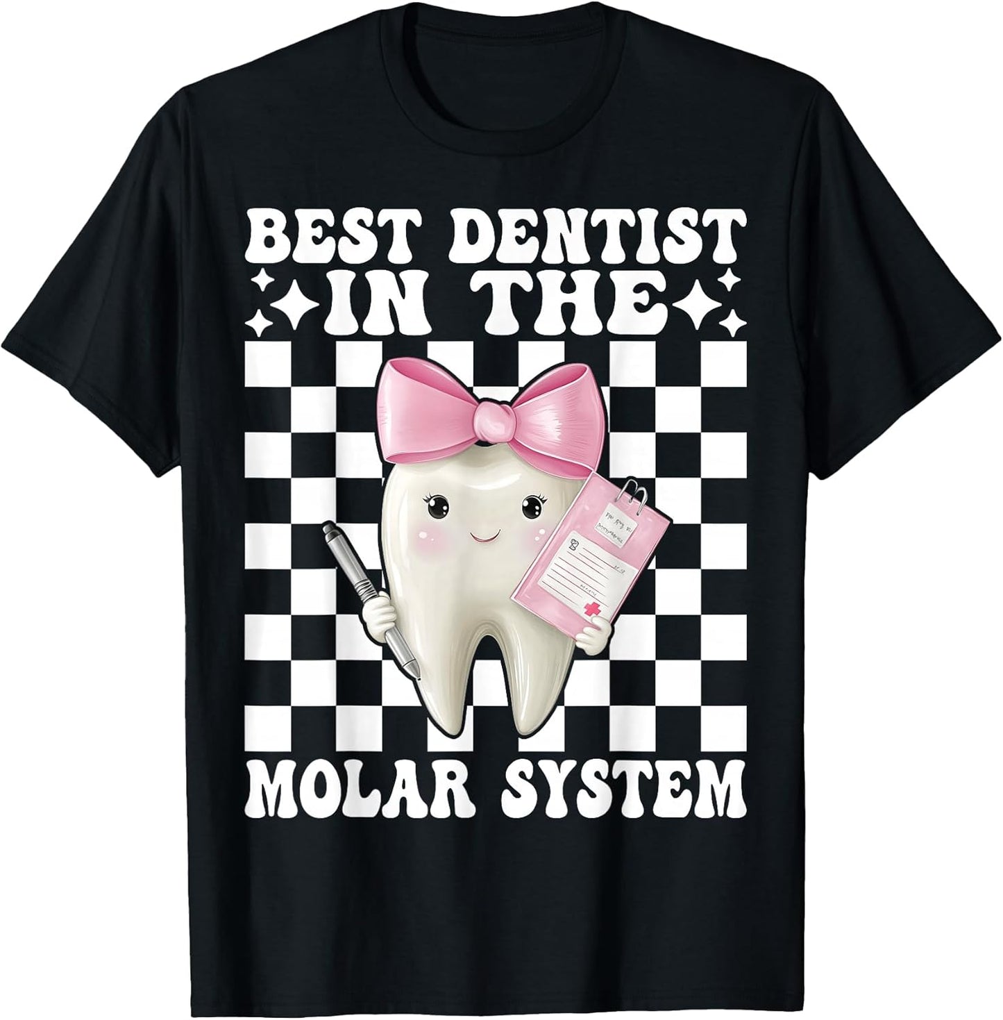Womens Pink Coquette Bow Dental Dentist Gifts