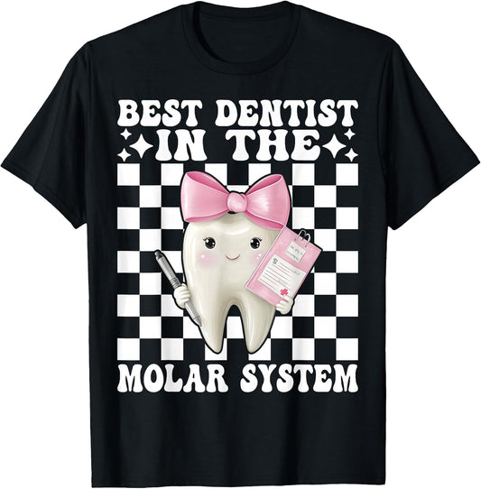 Womens Pink Coquette Bow Dental Dentist Gifts