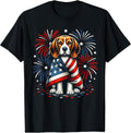 Cute Beagle Dog USA American Flag Dog Lover 4th Of July T-Shirt for Men Women Kids