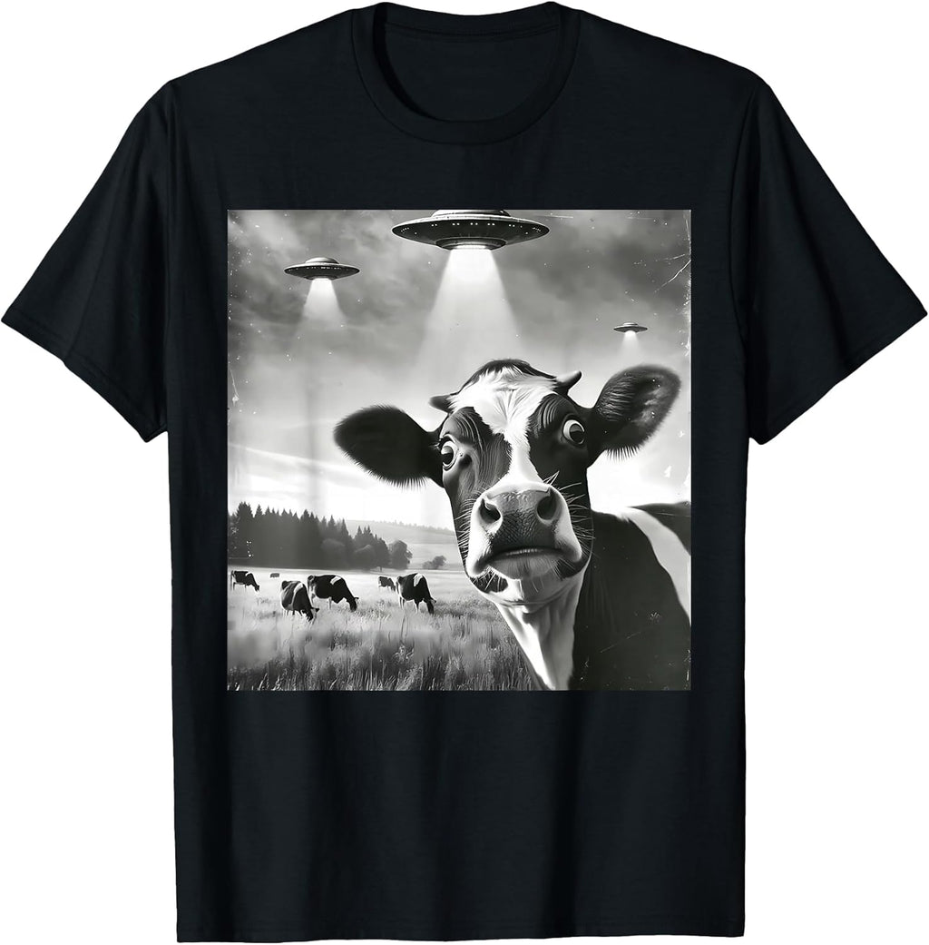 Funny Cow Selfie With UFOs