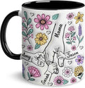 LOVELYPOD Custom Mom Mug with Kids Names, You Hold Our Hands Also Our Heart Mug, Mama Coffee Cup, Mothers Day Mugs, Personalized Coffee Mugs, Mothers Day Gifts for Mom