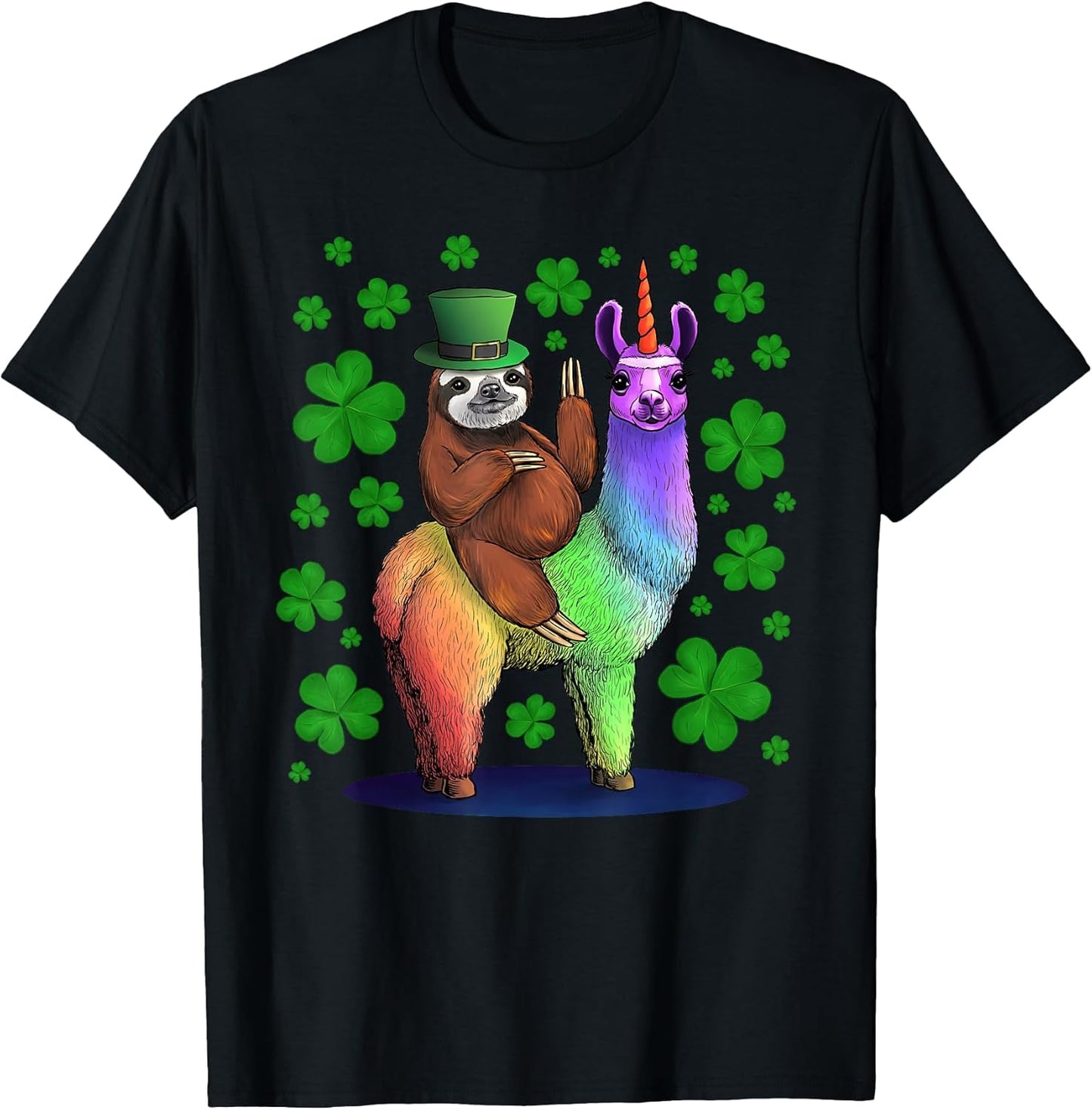 Funny Llama With Sloth Novelty Merch