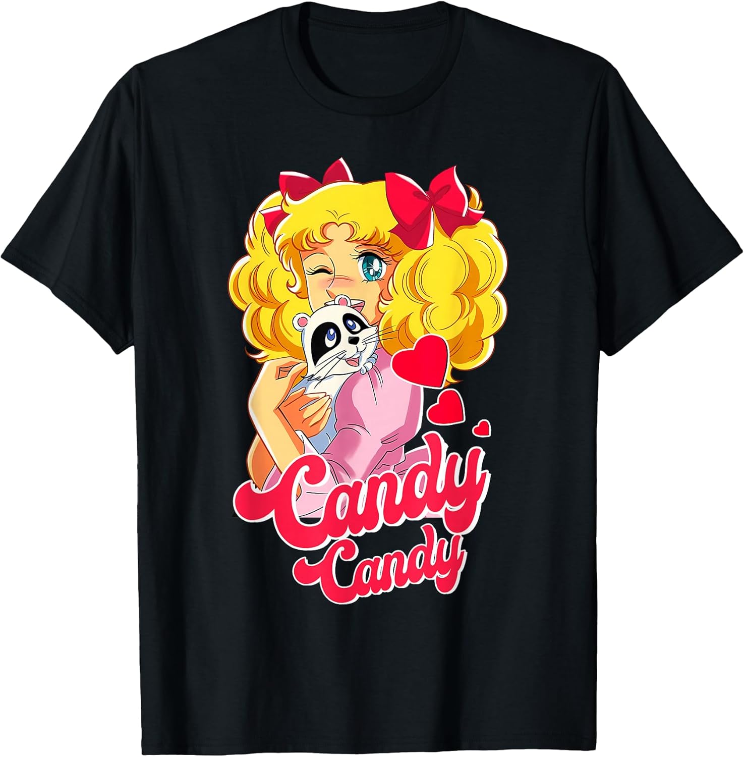 Candy Raccoon Cartoon Japanese 80s Retro Vintage Anime Manga T-Shirt