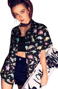 Women's Short Sleeve Cute Print Button Down Shirt Tops