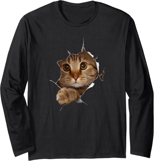 Sweet Kitten Torn Cloth - Funny Cat Lover Cat Owner Cat Lady Long Sleeve T-Shirt