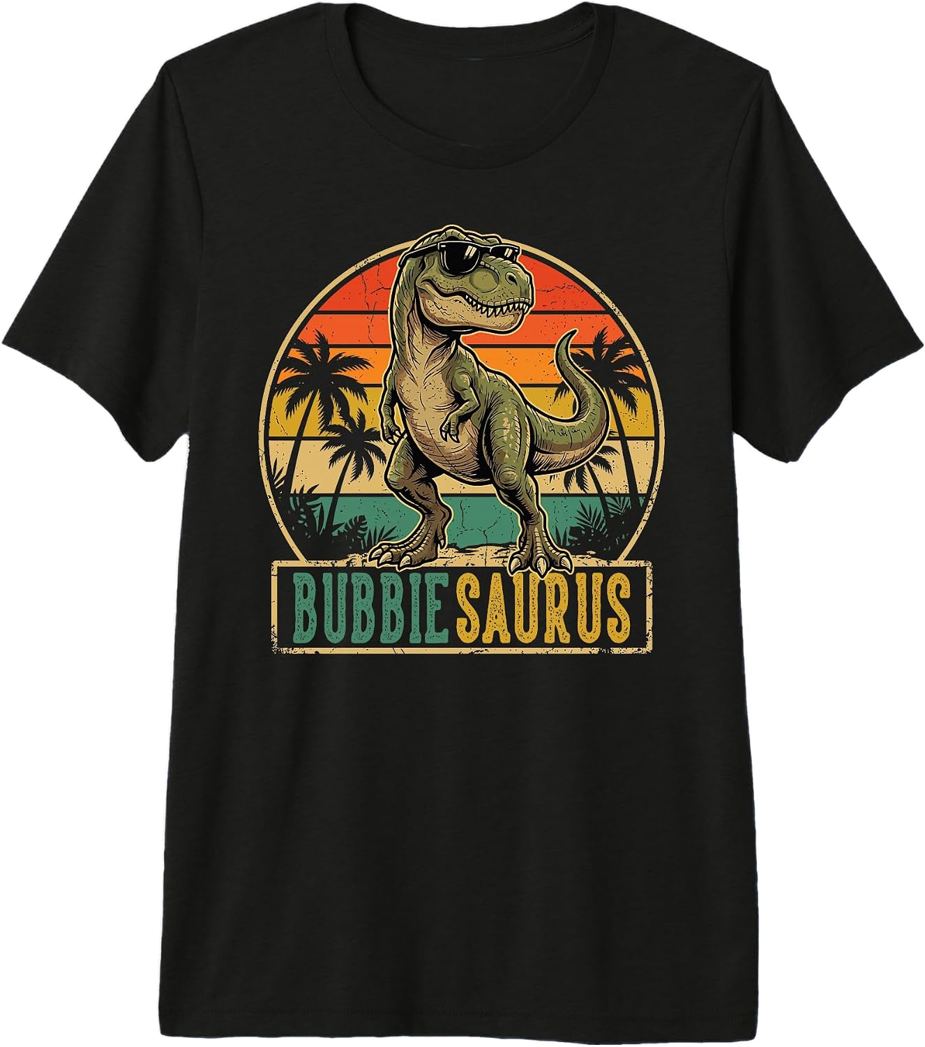 Vintage Dinosaur Family Matching Retro Sunset