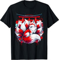 Nine Tailed Foxes Kitsune and Torii Gate