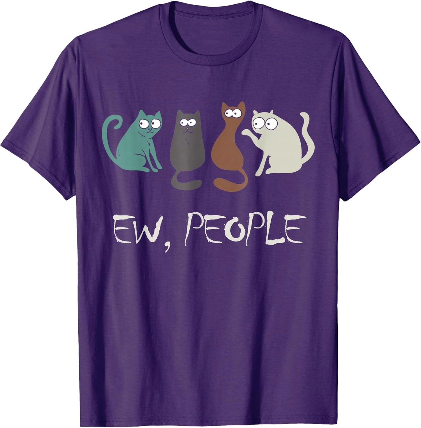 Ew People Funny Black Cat Cute Meowy Kitty Cat Lover Gift T-Shirt