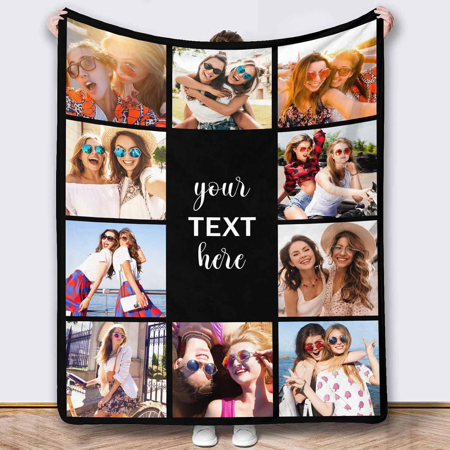 Picture Blankets Customized, 10 Photos Customized Blanket, Custom Picture Blankets, Gifts for Sister Dad Mom Daughter Son