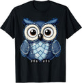 Women's Cute Owl Denim Patchwork Art Apparel