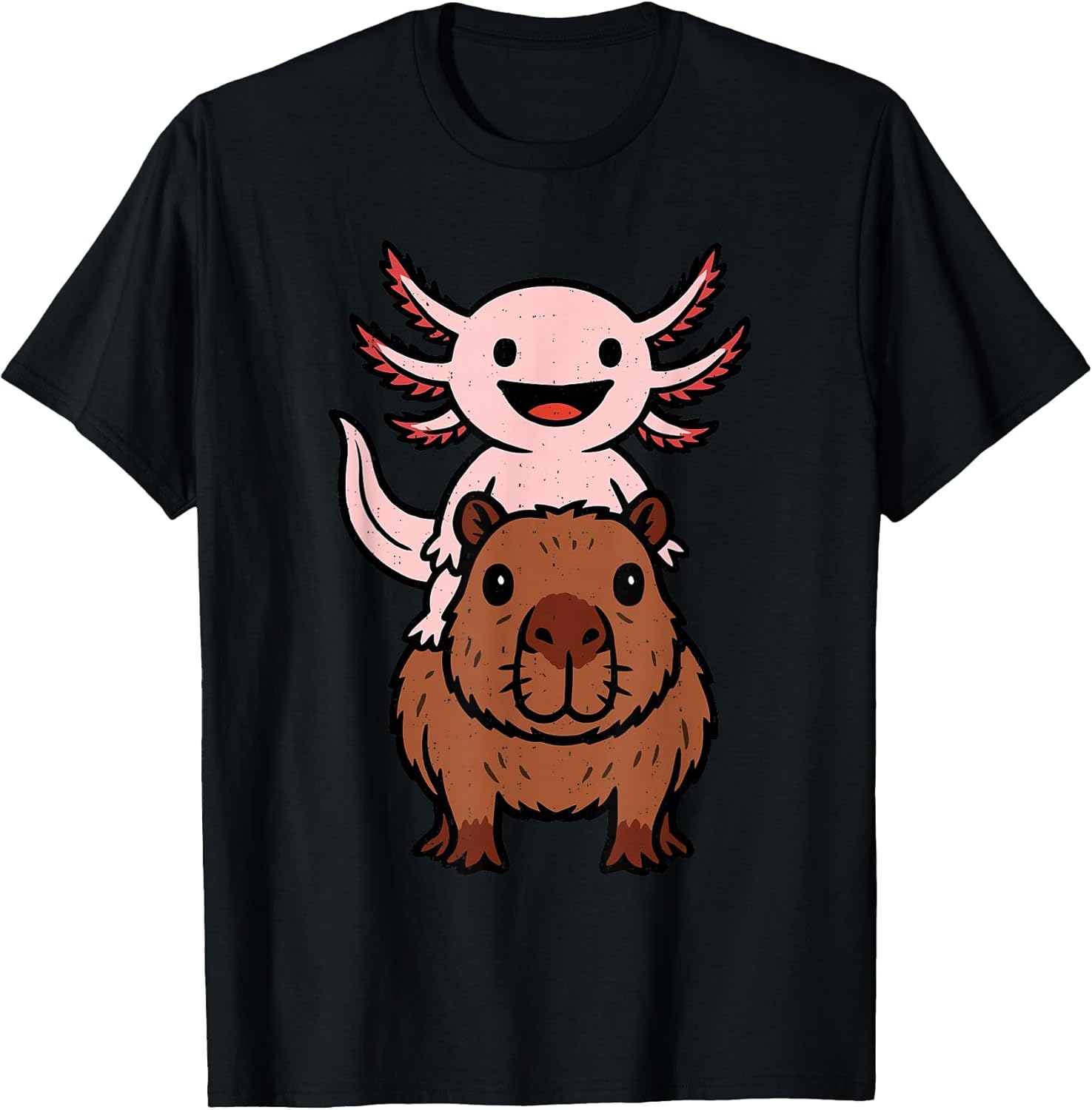 Kawaii Capybara Axolotl Tee