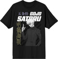 Jujutsu Kaisen Gojo Satoru Action Pose & Kanji Adult Black Crew Neck Short Sleeve T-Shirt