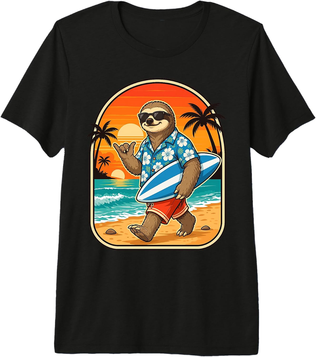 Sloth Surfing Hawaiian