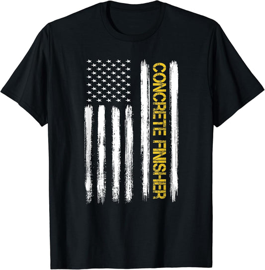 American Flag Concrete Finisher Construction Workers Gift T-Shirt